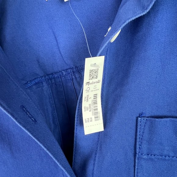 NWT Madewell Mini Shirtdress in Regenerative Chino Long Sleeve Blue Size Small S - Picture 6 of 12